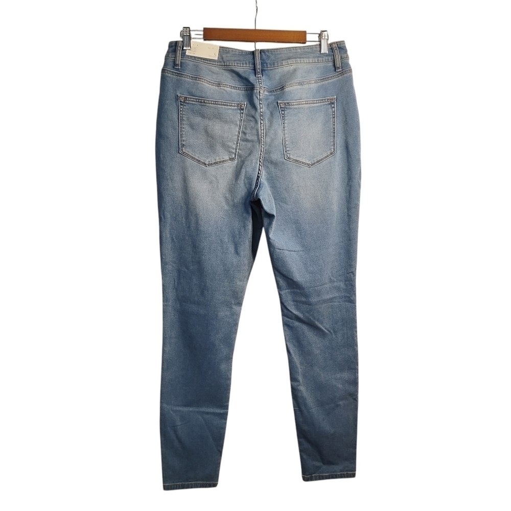 Maurices Jegging Jeans Women's Blue Distressed Super Soft High Rise Size L NWT - Picture 2 of 14